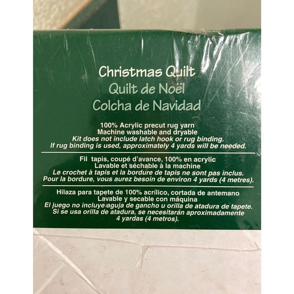 J.&P. Coats Latch Hook Christmas Quilt Kit New Vintage Sealed - Picture 5 of 12